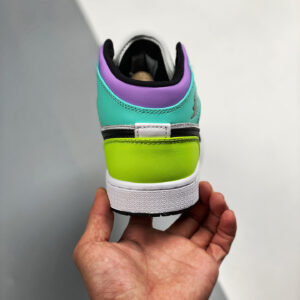 Air Jordan 1 Mid Purple Teal Green 554725-175 For Sale