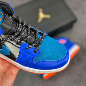 Air Jordan 1 Mid Racer Blue BlackTotal Orange Green Abyss For Sale