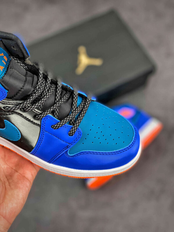 Air Jordan 1 Mid Racer Blue BlackTotal Orange Green Abyss For Sale