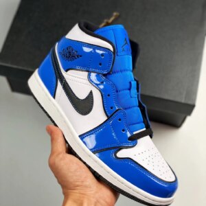 Air Jordan 1 Mid SE Signal BlueWhite-Black For Sale