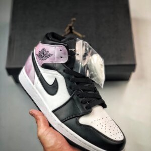 Air Jordan 1 Mid Tie-Dye Black White Amethyst Wave Bleached Coral For Sale