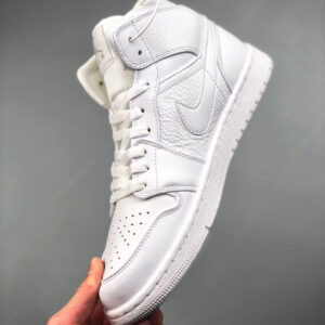 Air Jordan 1 Mid Triple White 554724-109 For Sale