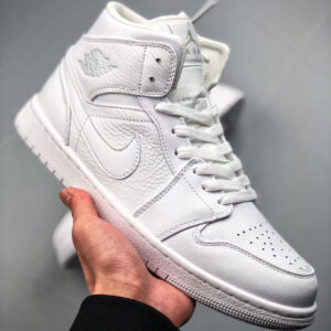 Air Jordan 1 Mid Triple White 554724-109 For Sale