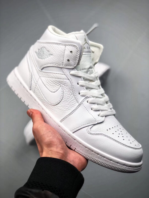 Air Jordan 1 Mid Triple White 554724-109 For Sale