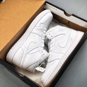 Air Jordan 1 Mid Triple White 554724-109 For Sale