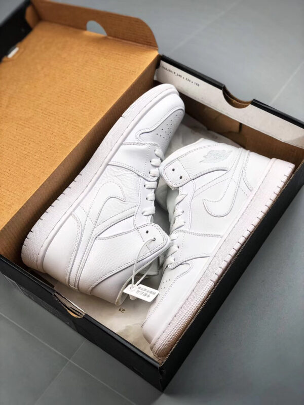 Air Jordan 1 Mid Triple White 554724-109 For Sale