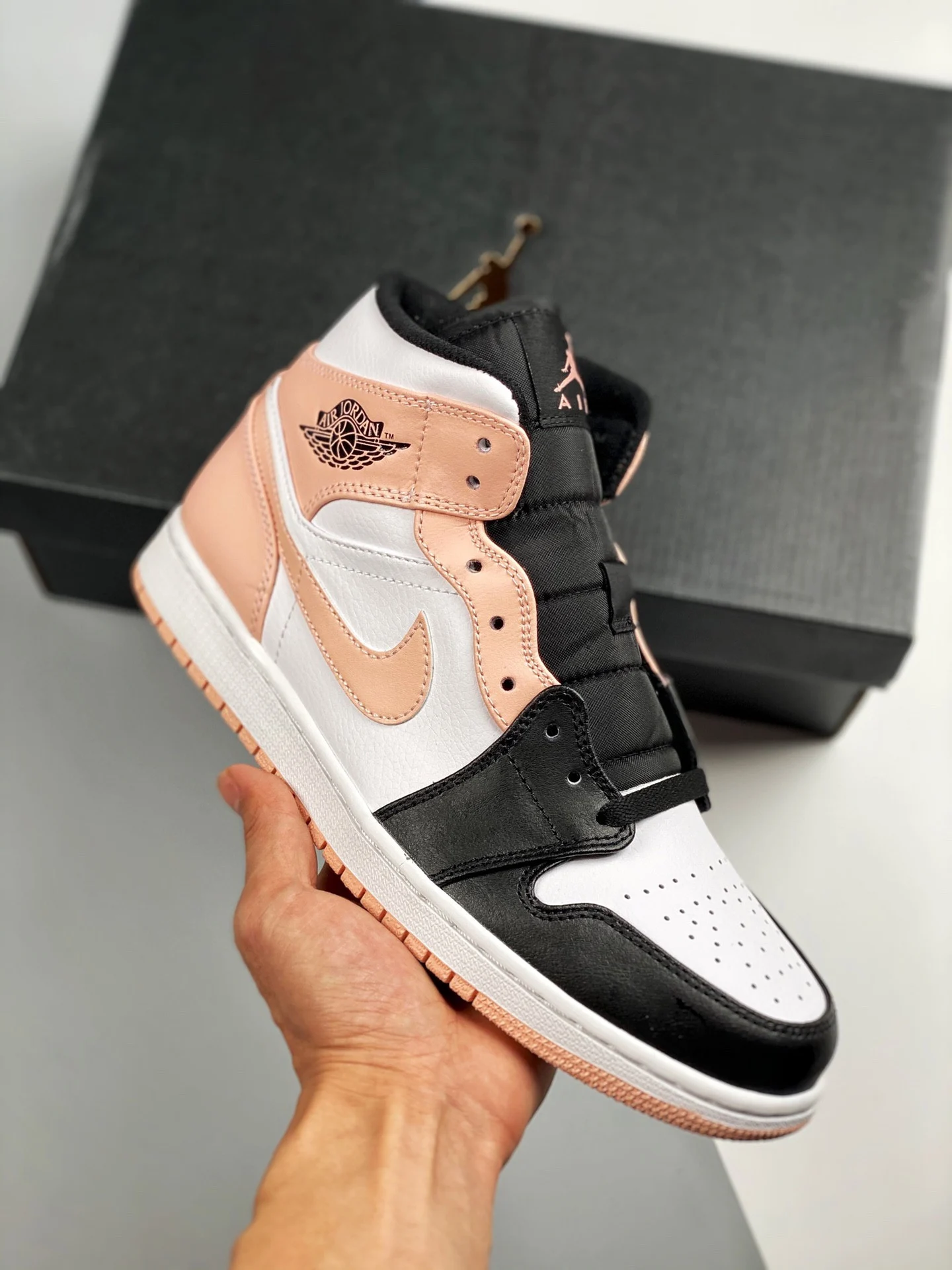 Air Jordan 1 Mid White Black-Crimson Tint For Sale