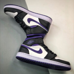 Air Jordan 1 Mid White Black Purple 554724-095 For Sale