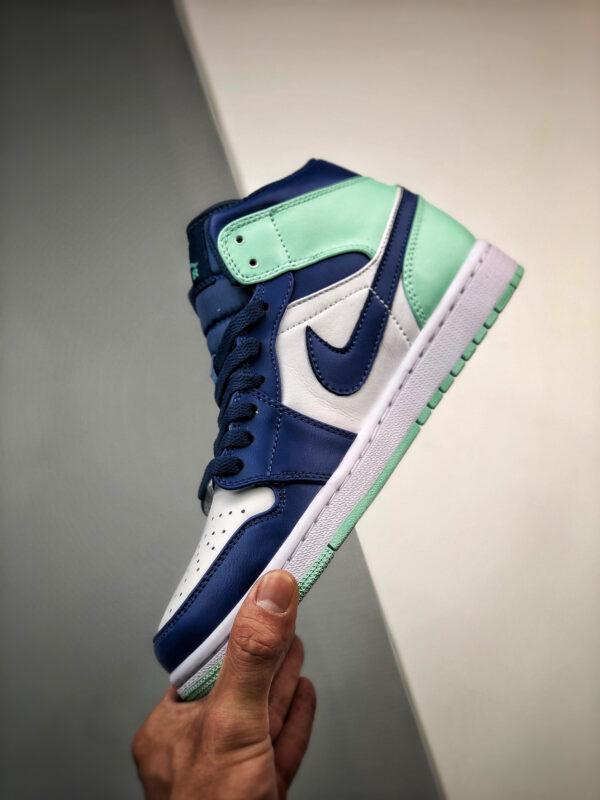 Air Jordan 1 Mid White Navy-Blue Mint 554724-413 For Sale