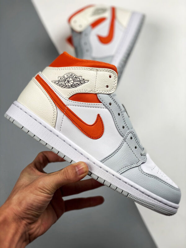 Air Jordan 1 Mid White Starfish-Pure Platinum-Sail For Sale