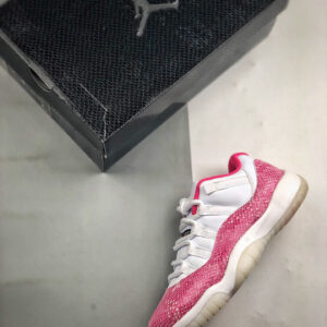 Air Jordan 11 Low WMNS Pink Snakeskin White Watermelon-Black