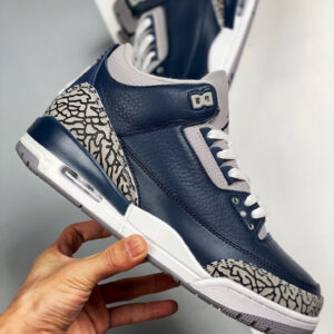 Air Jordan 3 Midnight Navy Cement Grey-White For Sale