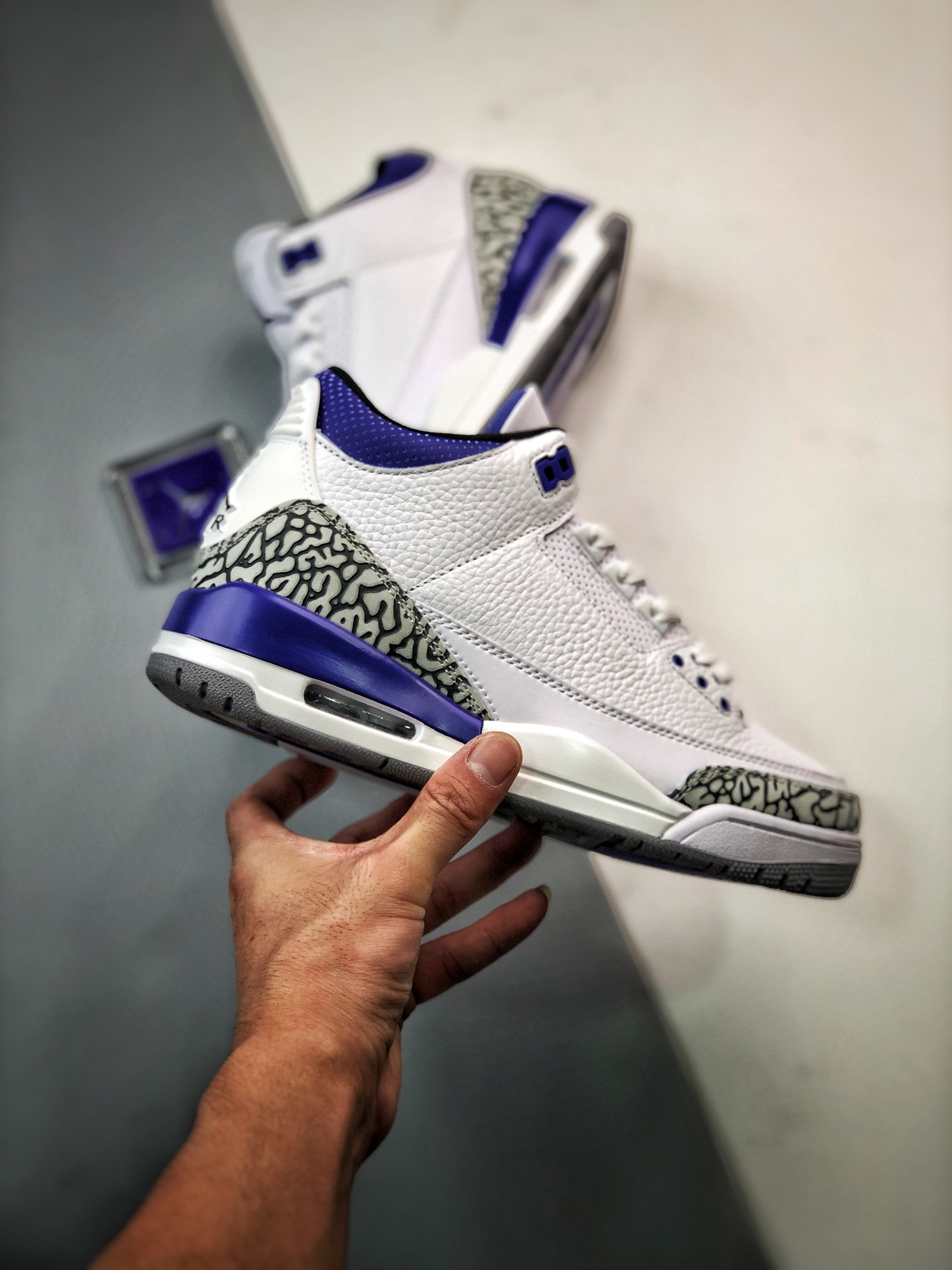 Air Jordan 3 White Black-Dark Iris-Cement Grey CT8532-105 For Sale