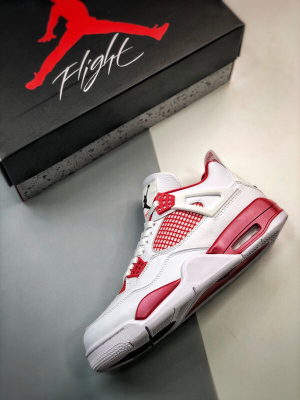 Air Jordan 4 Alternate 89 White Black-Gym Red For Sale