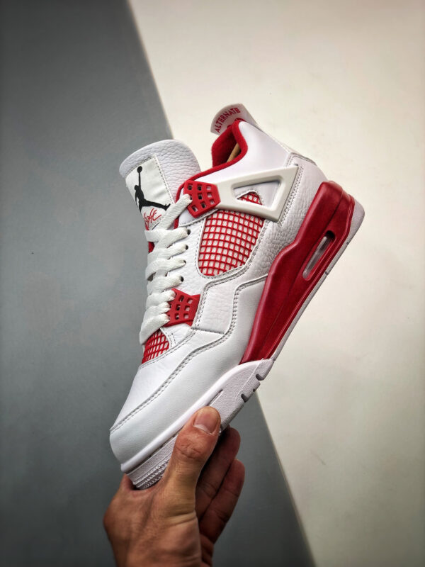 Air Jordan 4 Alternate 89 White Black-Gym Red For Sale