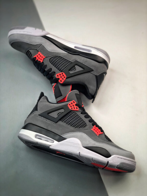 Air Jordan 4 Infrared Dark Grey Infrared 23-Black-Cement Grey For Sale