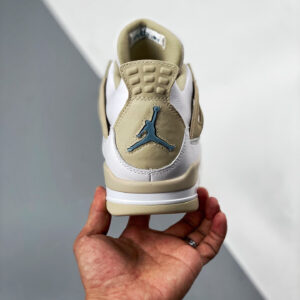 Air Jordan 4 Linen White Boarder Blue-Light Sand For Sale