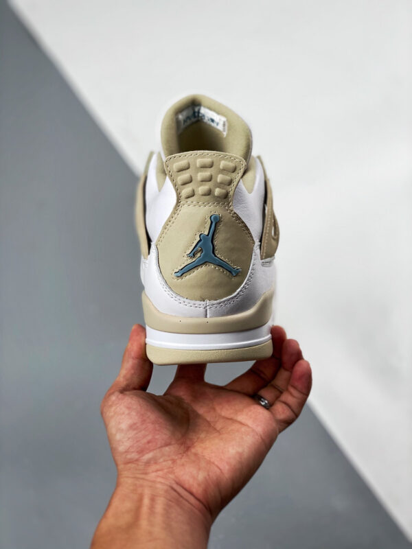 Air Jordan 4 Linen White Boarder Blue-Light Sand For Sale