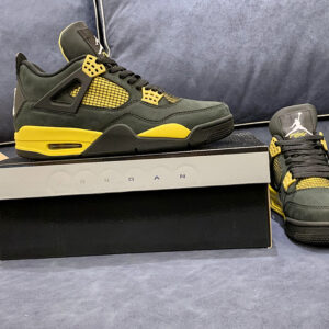 Air Jordan 4 Thunder Black Vibrant Yellow-White On Sale