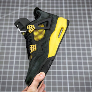 Air Jordan 4 Thunder Black Vibrant Yellow-White On Sale