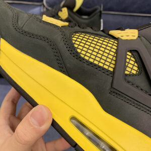 Air Jordan 4 Thunder Black Vibrant Yellow-White On Sale