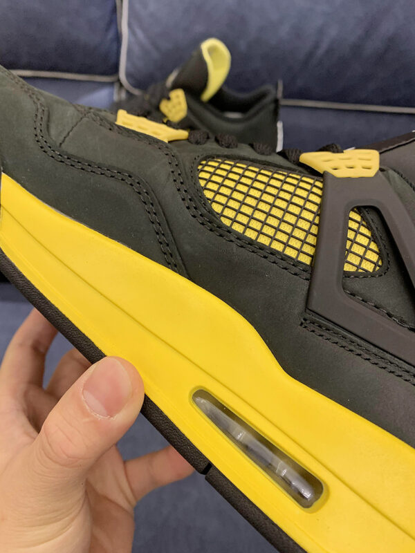 Air Jordan 4 Thunder Black Vibrant Yellow-White On Sale