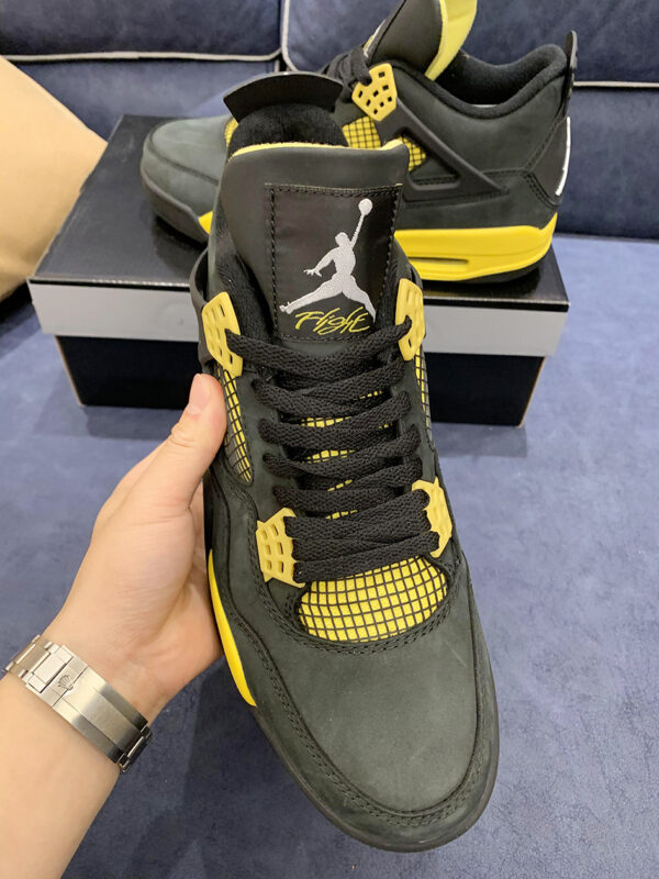 Air Jordan 4 Thunder Black Vibrant Yellow-White On Sale