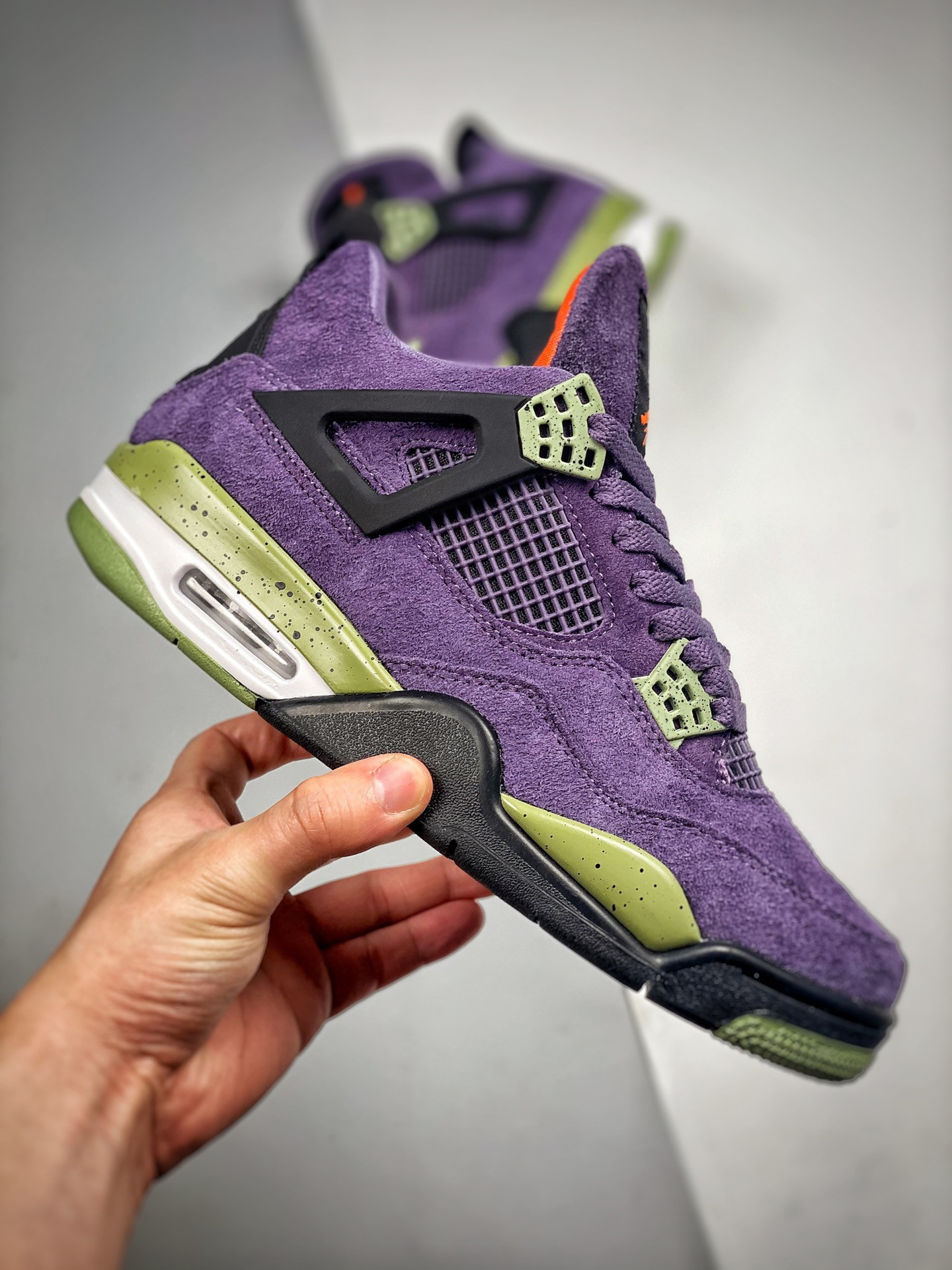 Air Jordan 4 Canyon Purple Black-Alligator-Saftey Orange AQ9129-500 For Sale