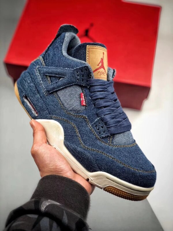 Air Jordan 4 Denim Denim-Sail-Game Red For Sale