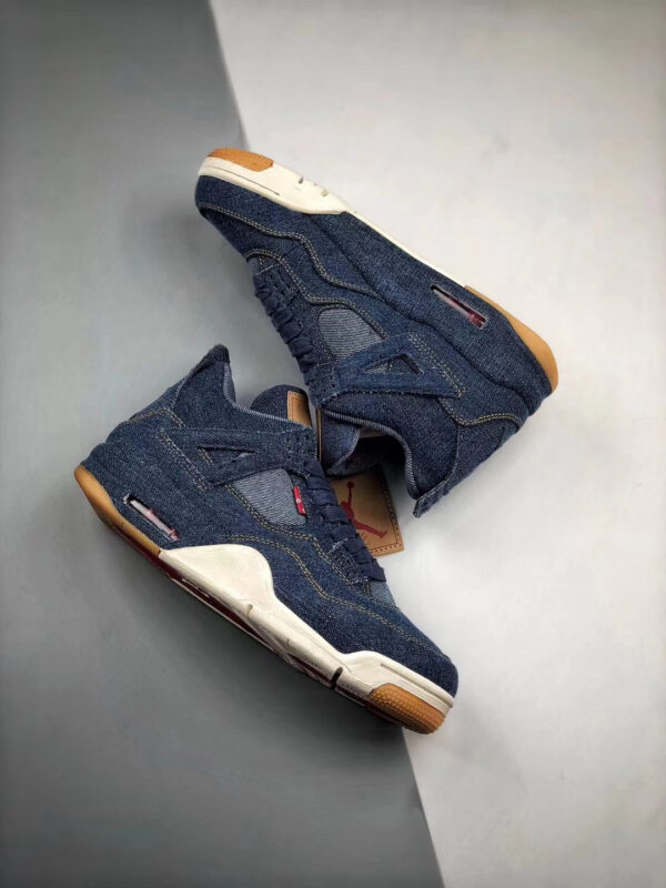 Air Jordan 4 Denim Denim-Sail-Game Red For Sale