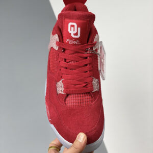 Air Jordan 4 Oklahoma Sooners PE Red Suede For Sale