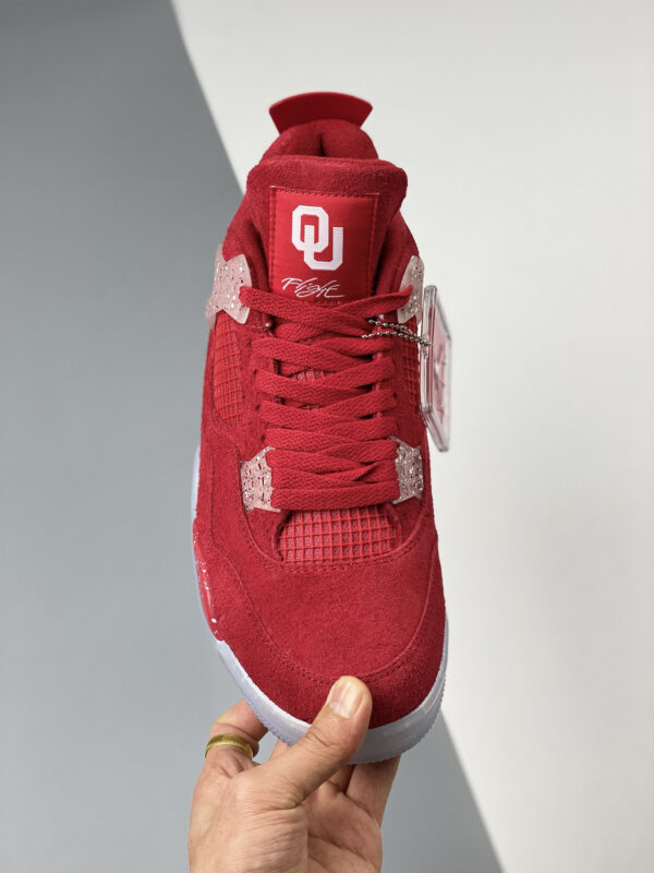 Air Jordan 4 Oklahoma Sooners PE Red Suede For Sale