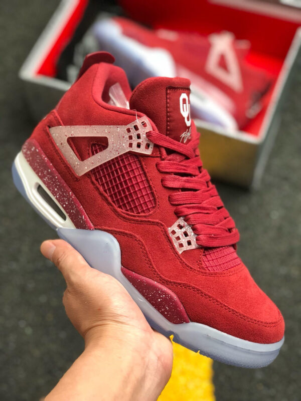 Air Jordan 4 Oklahoma Sooners PE Red Suede For Sale