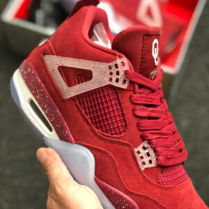 Air Jordan 4 Oklahoma Sooners PE Red Suede For Sale