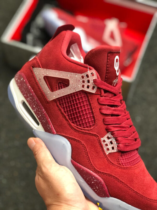 Air Jordan 4 Oklahoma Sooners PE Red Suede For Sale