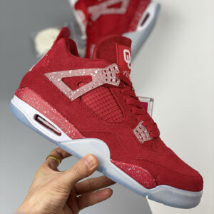 Air Jordan 4 Oklahoma Sooners PE Red Suede For Sale