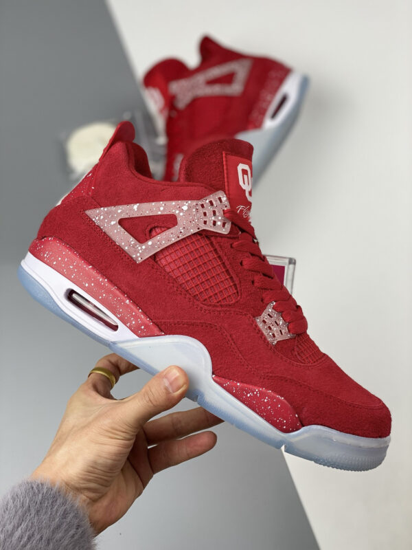 Air Jordan 4 Oklahoma Sooners PE Red Suede For Sale