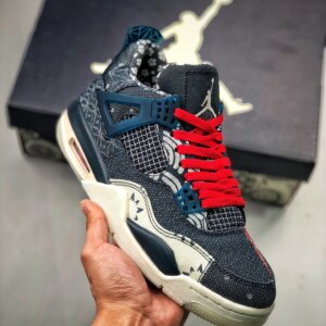 Air Jordan 4 SE Sashiko Deep Ocean Sail-Cement Grey-Fire Red For Sale