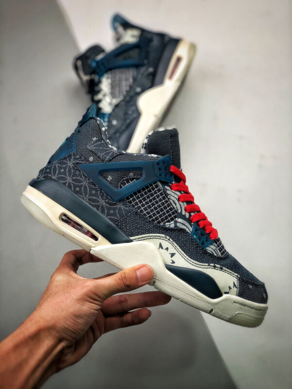 Air Jordan 4 SE Sashiko Deep Ocean Sail-Cement Grey-Fire Red For Sale