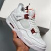 Air Jordan 4 White Team Orange-Metallic Silver For Sale