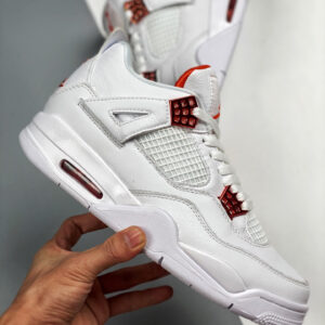 Air Jordan 4 White Team Orange-Metallic Silver For Sale