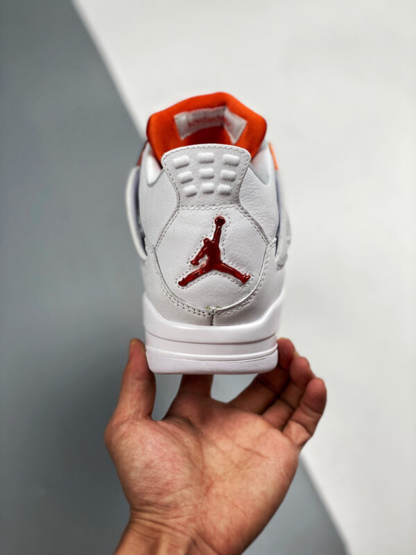 Air Jordan 4 White Team Orange-Metallic Silver For Sale