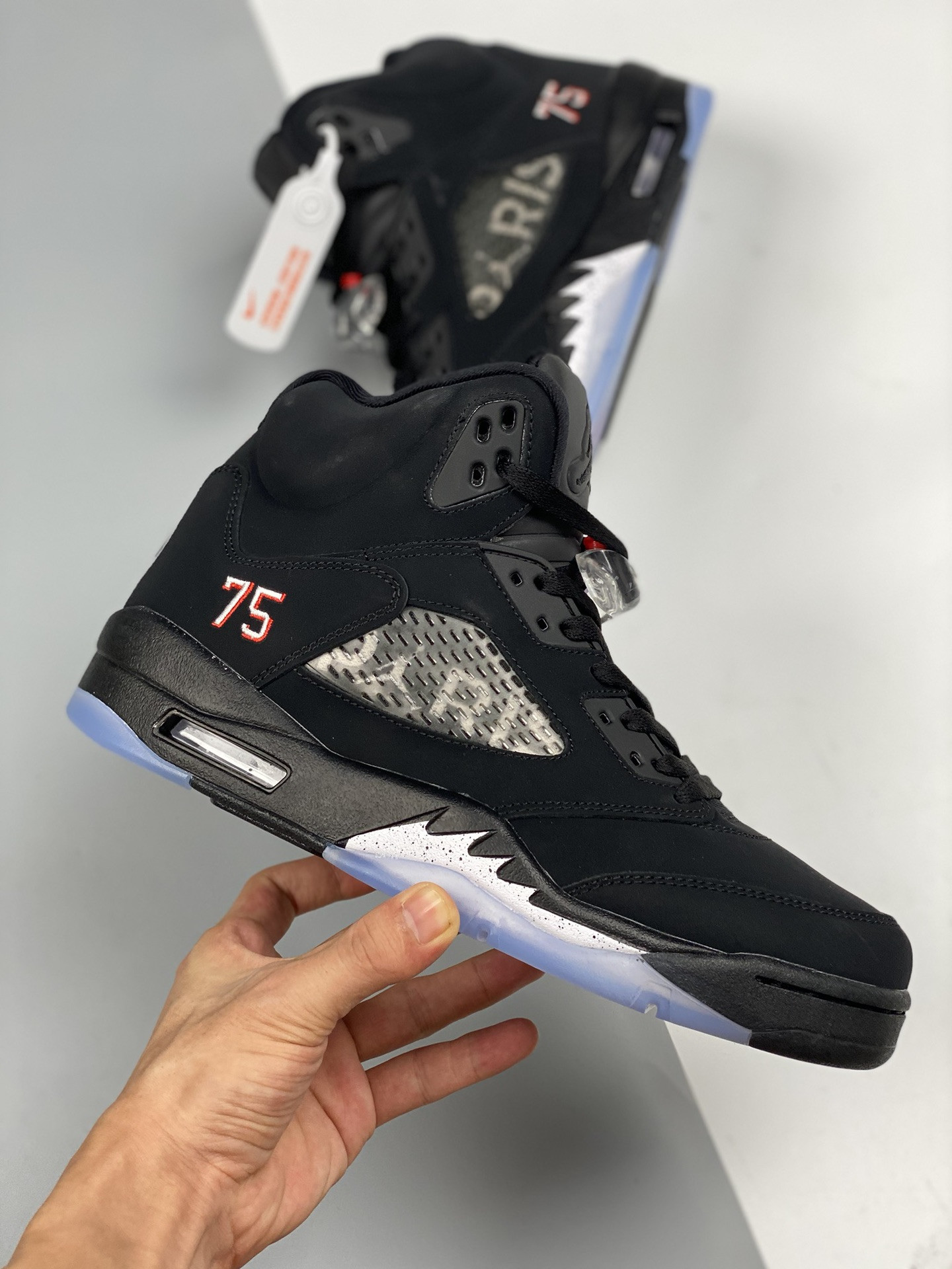 Air Jordan 5 PSG Black White-Challenge Red For Sale