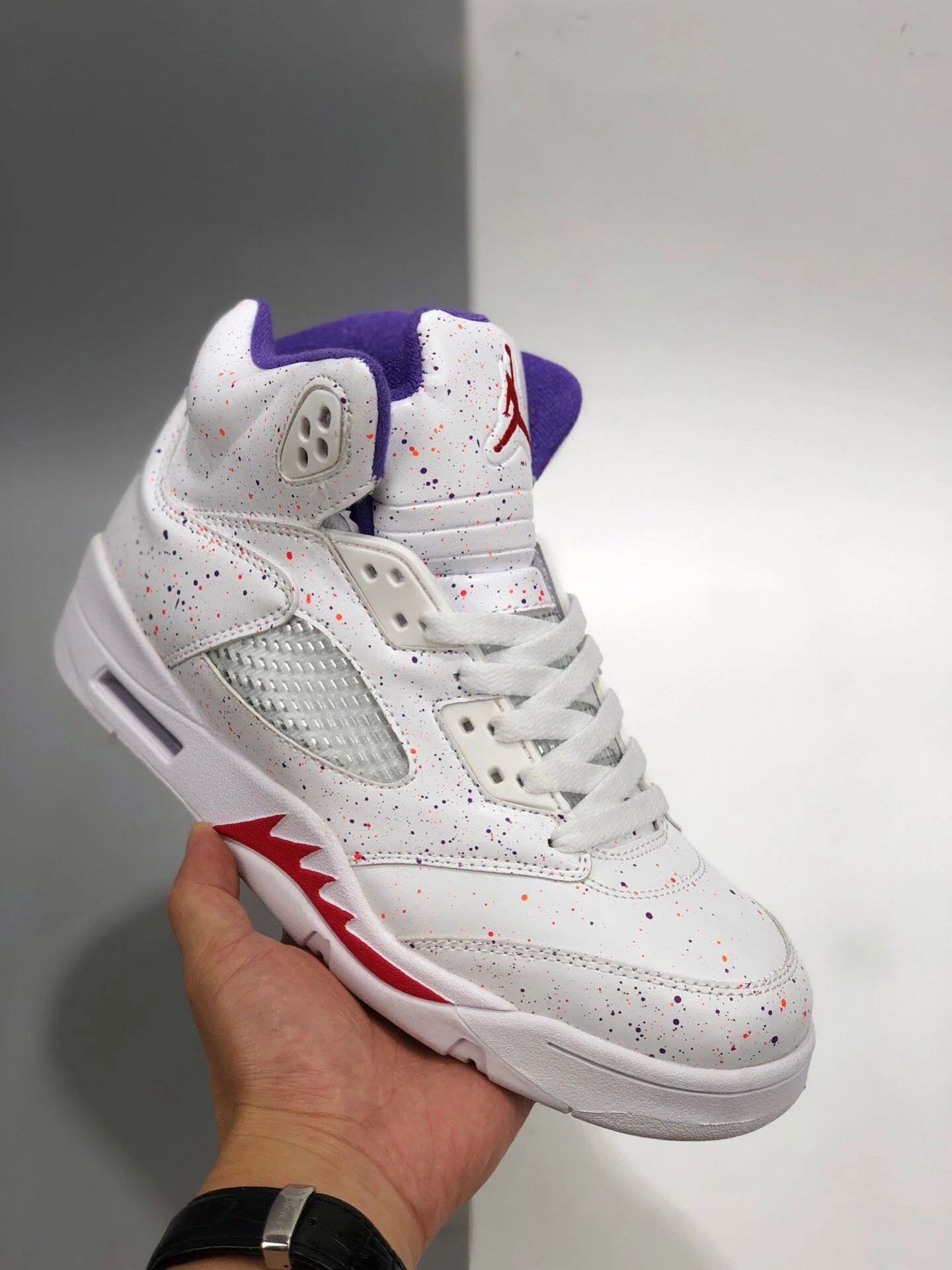 Air Jordan 5 GS Easter White Laser Crimson-Voltage Purple For Sale