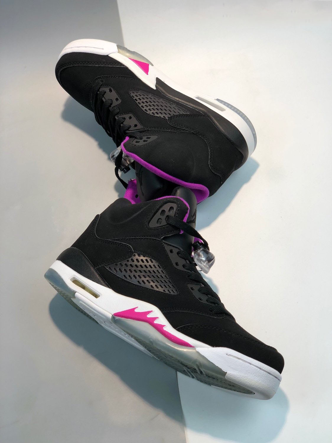 Air Jordan 5 GS Black Deadly Pink-White For Sale