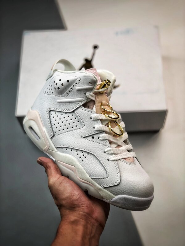 Air Jordan 6 Gold Hoops White Sail Metallic Gold Barely Rose For Sale