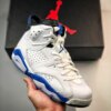 Air Jordan 6 Retro White Sport Blue-Black 384664-107 For Sale