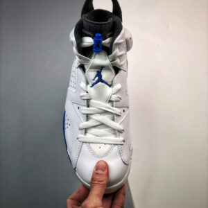 Air Jordan 6 Retro White Sport Blue-Black 384664-107 For Sale