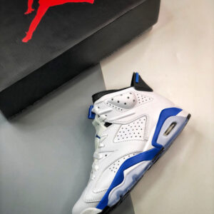 Air Jordan 6 Retro White Sport Blue-Black 384664-107 For Sale