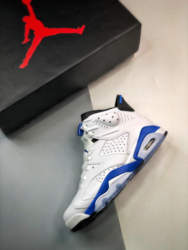 Air Jordan 6 Retro White Sport Blue-Black 384664-107 For Sale